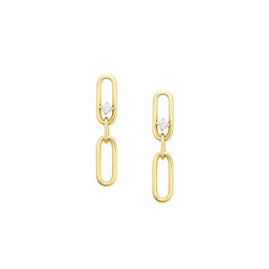 Paperclip earrings with diamonds