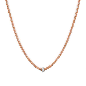 Heritage necklace in rose gold and diamonds