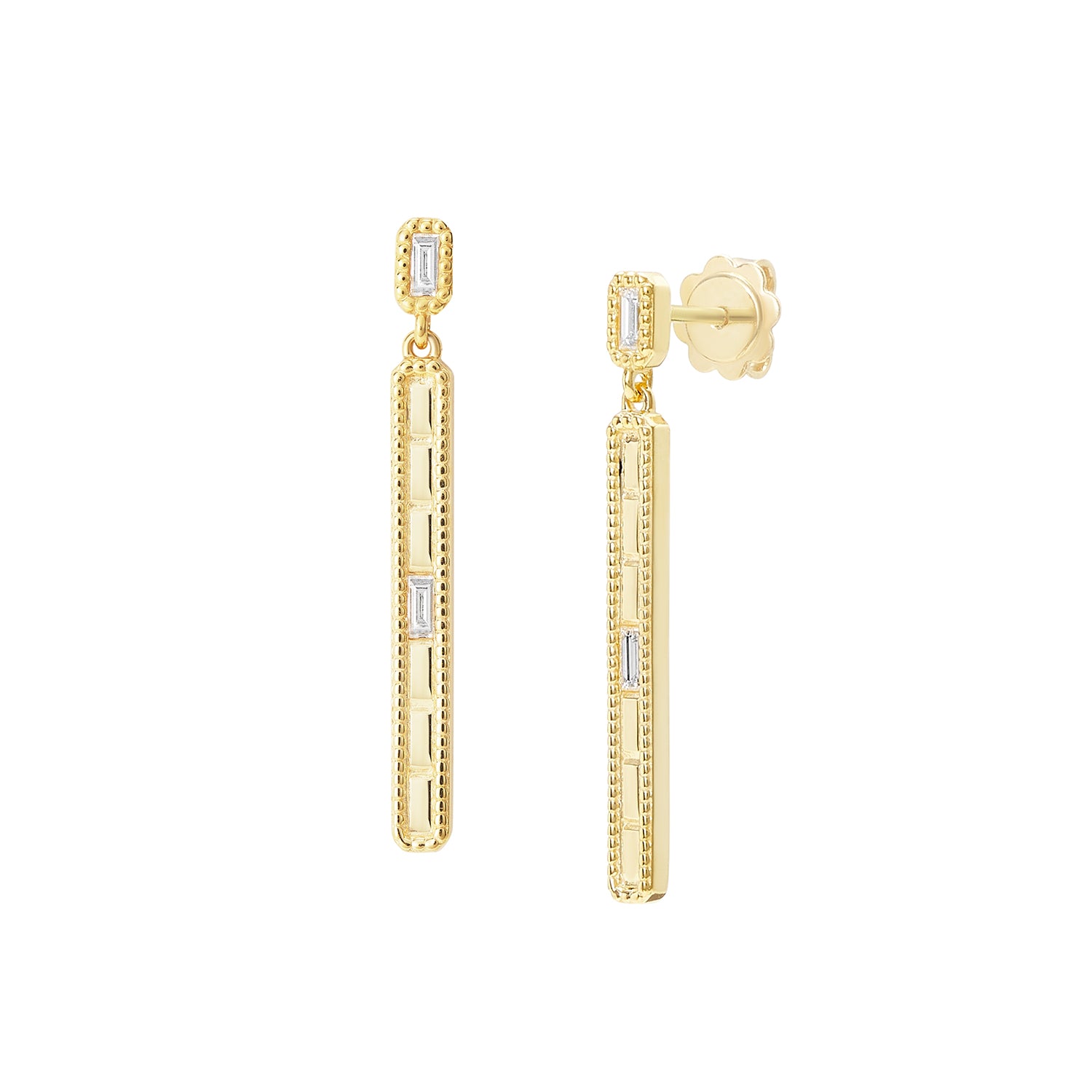 Baguette Frames drop earrings