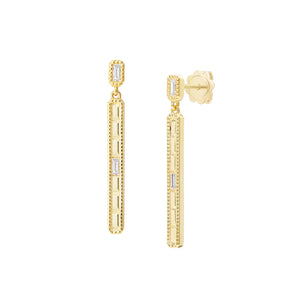 Baguette Frames drop earrings