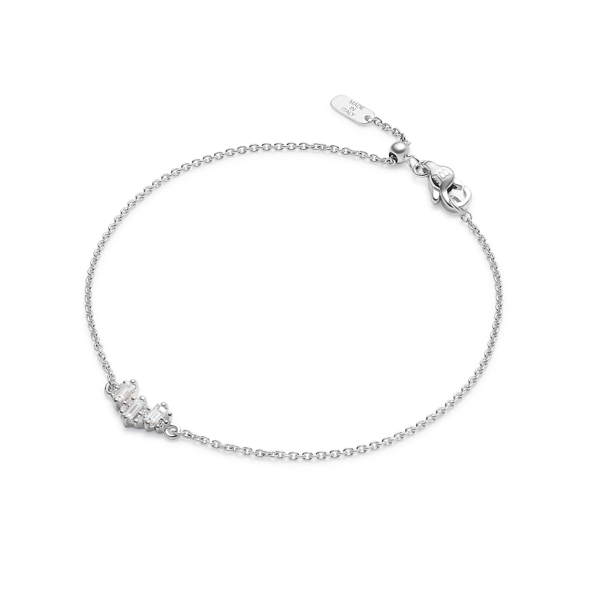 Midcentury Baguette-Cut Diamond Tennis Bracelet — Isadoras Antique Jewelry