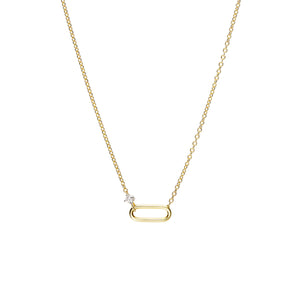 Paperclip necklace with diamond