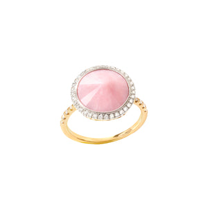 Anello Cocktail opale rosa