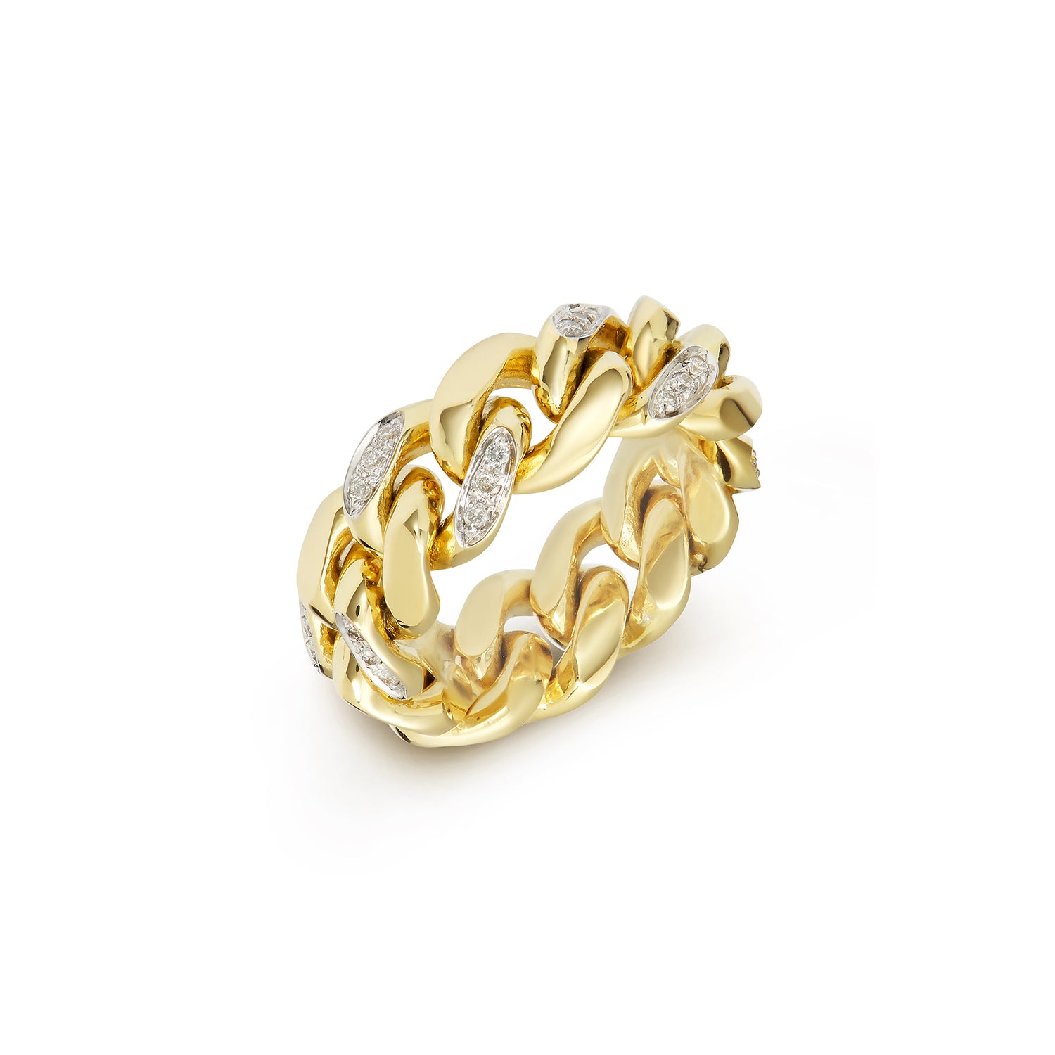 Blink flexible ring with chain and diamonds