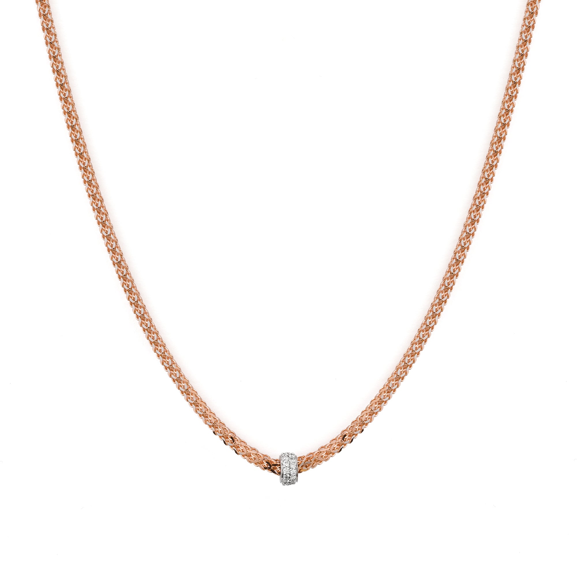 Heritage necklace in rose gold and diamonds