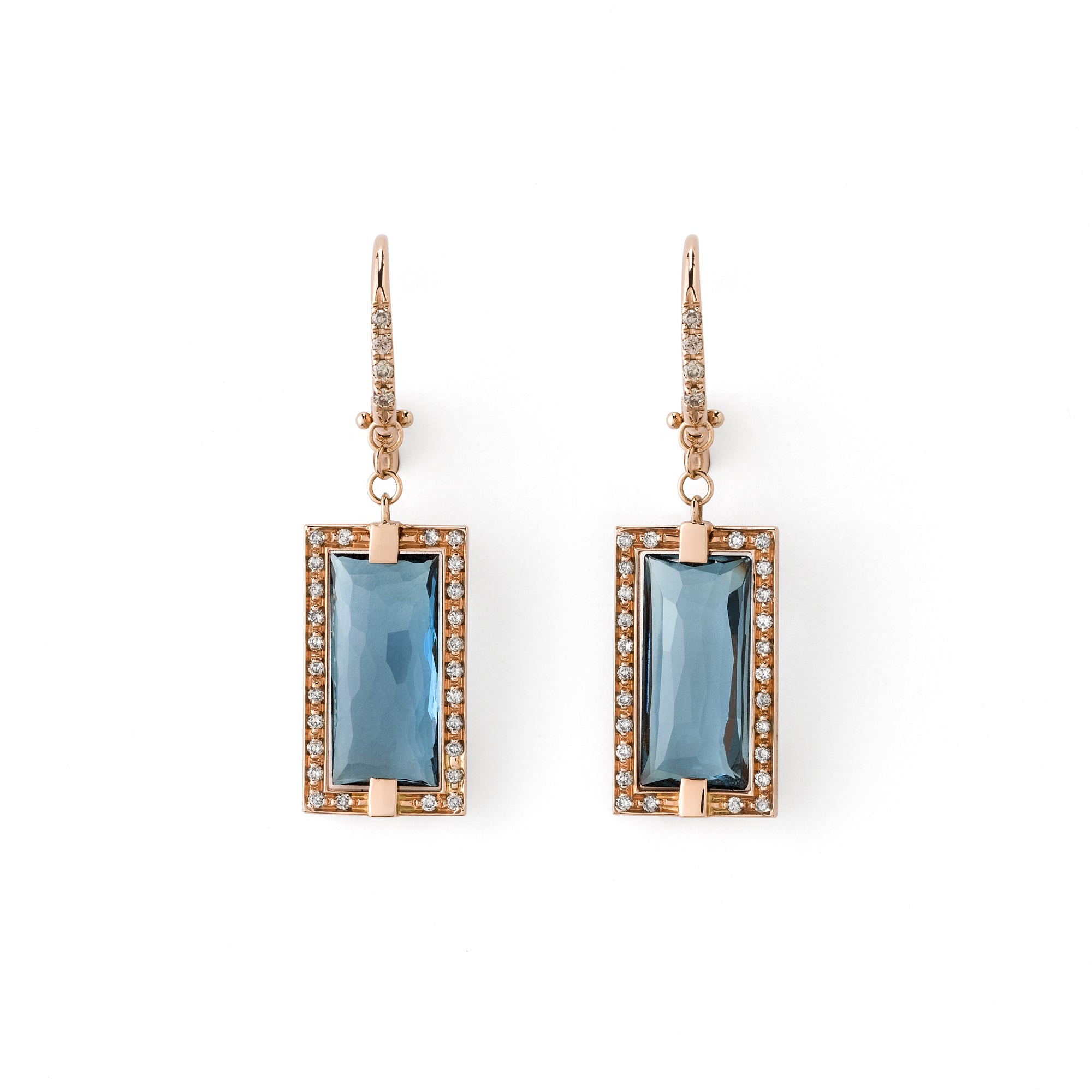 Profondo Blu rose gold earrings