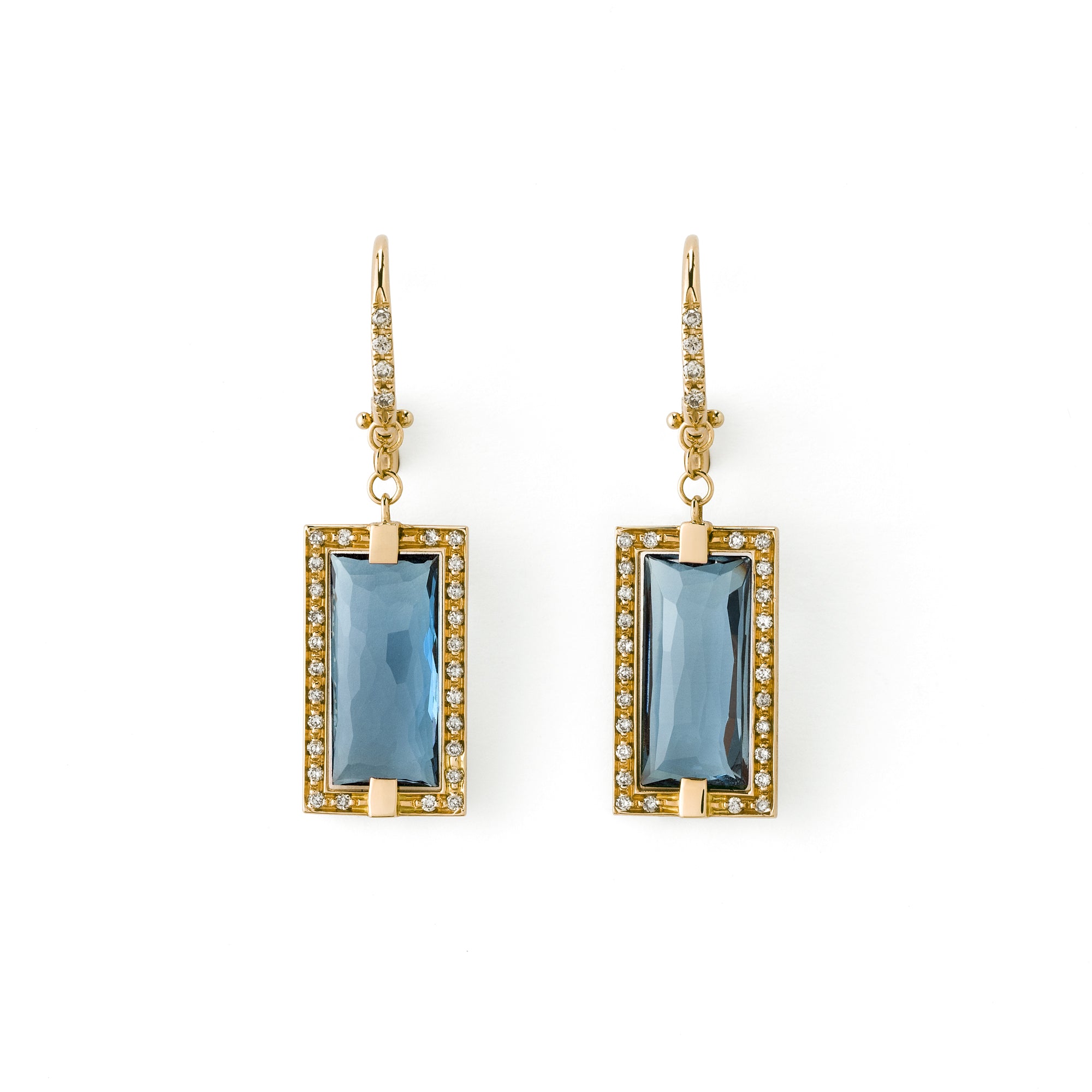 Profondo Blu yellow gold earrings