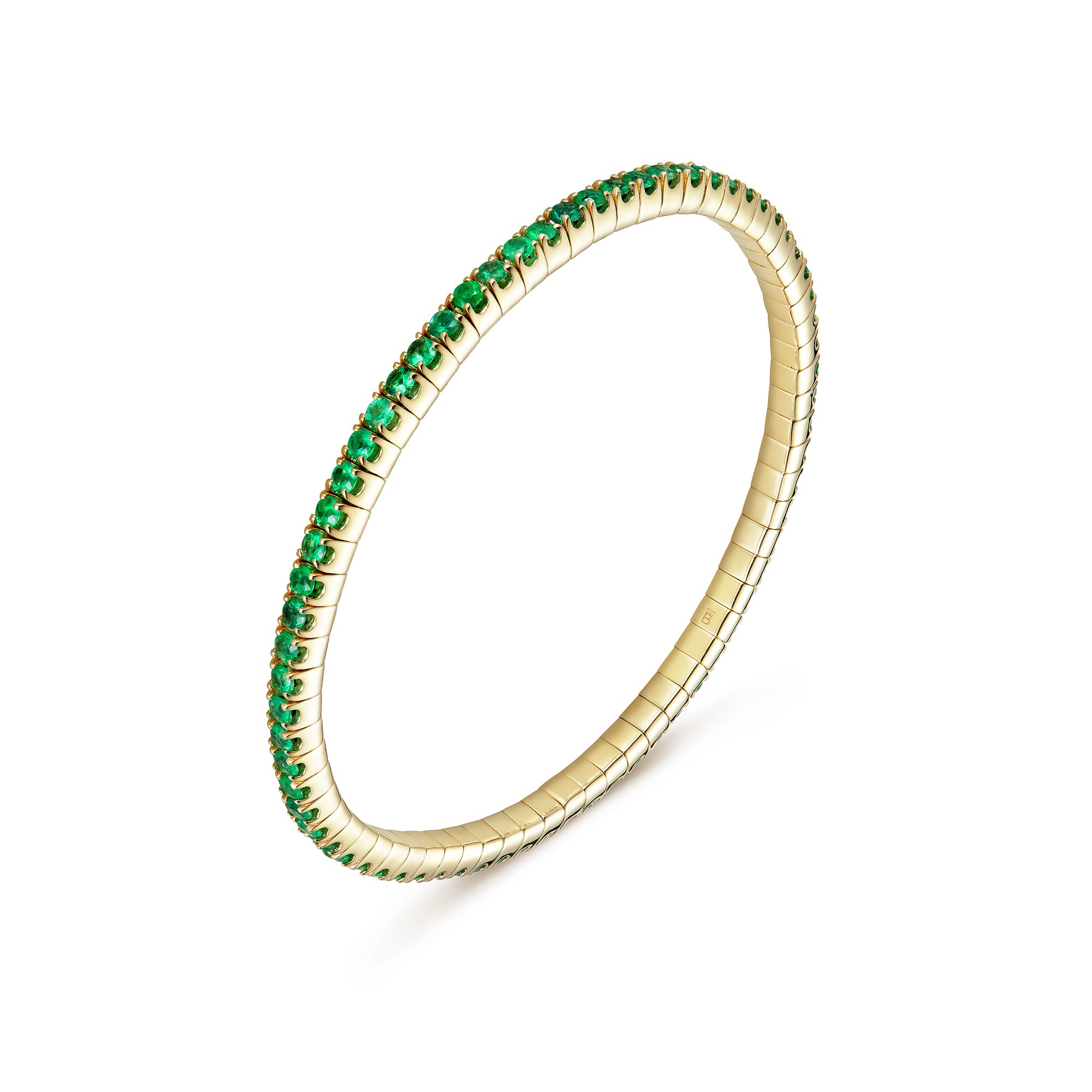 Flow bracelet yellow gold and emeralds