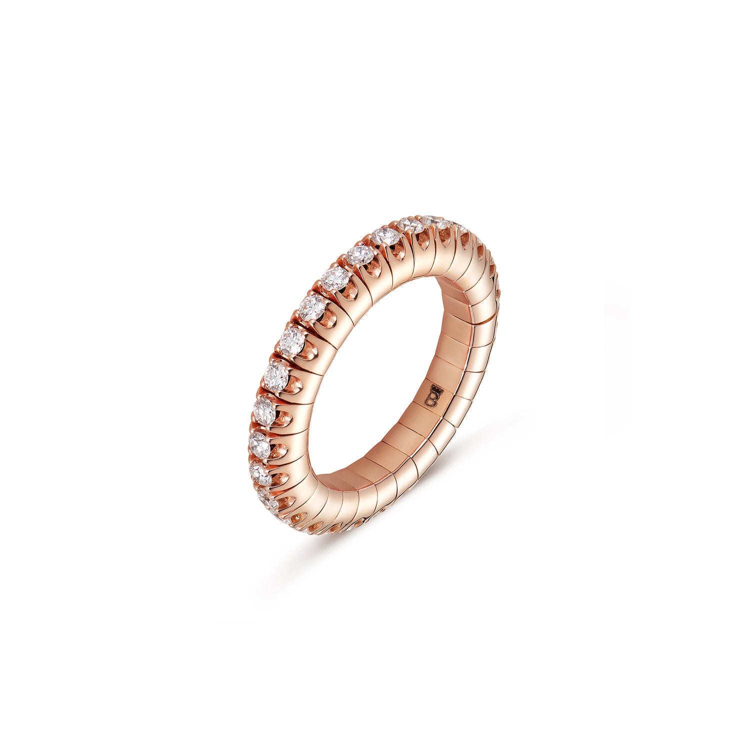 Flow ring rose gold and diamonds