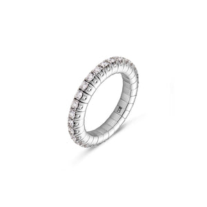 Flow ring in white gold and diamonds