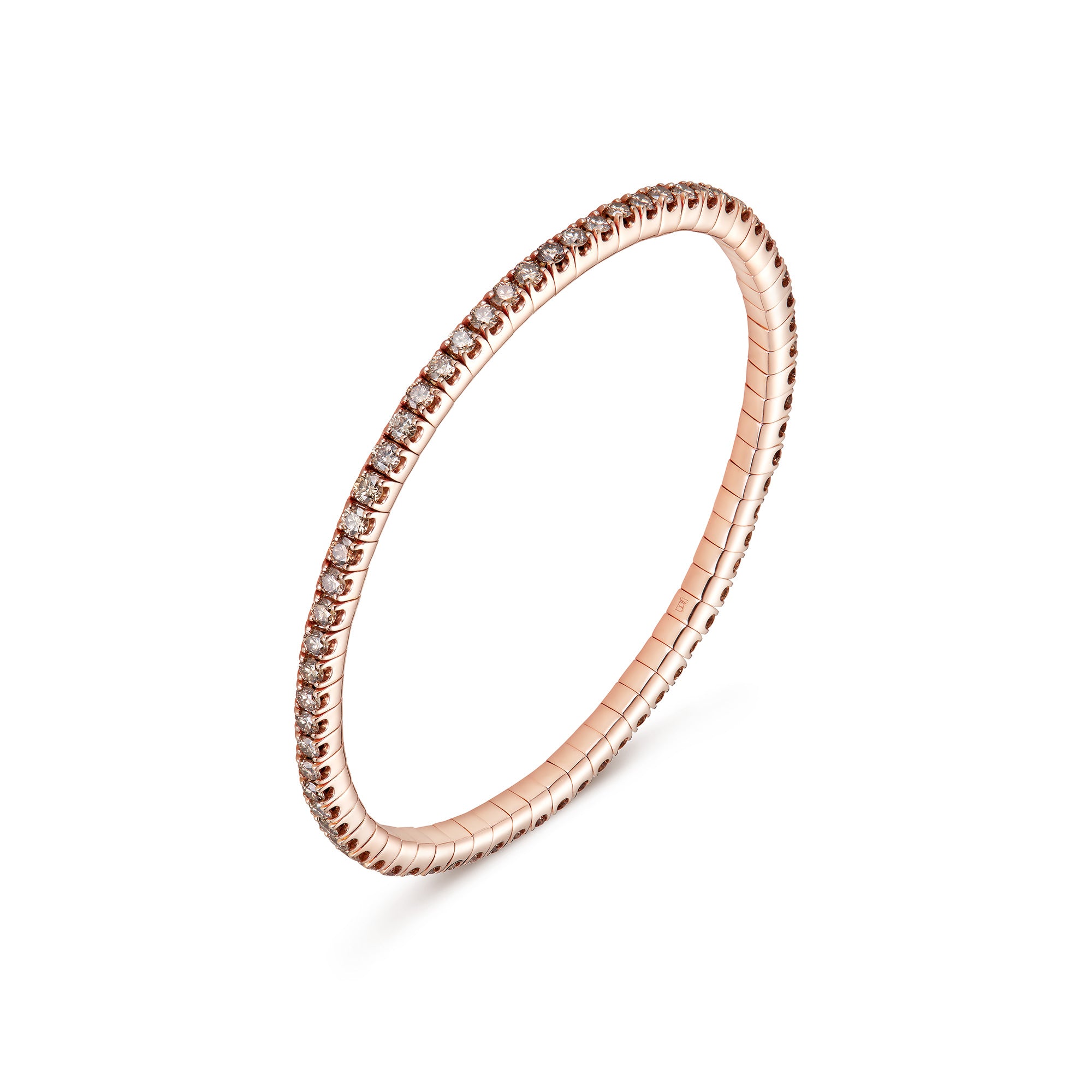 Bracciale Tennis Flow oro rosa e diamanti brown