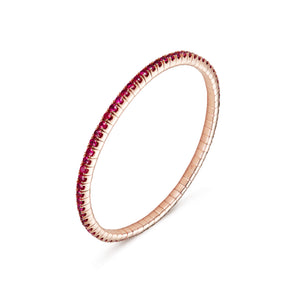 Flow bracelet rose gold and rubies